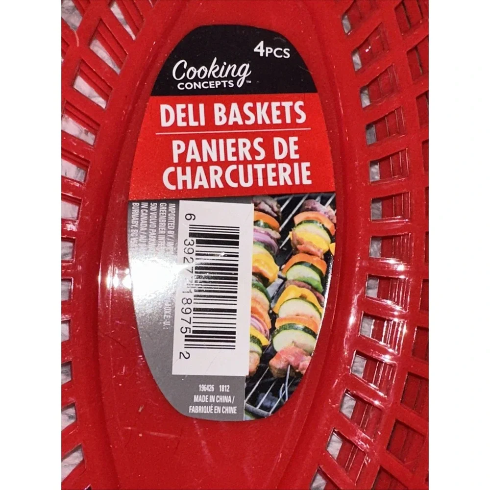 Cooking Concepts Deli Baskets Set of 4 & Basket Liners NEW‎ C31